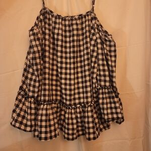 Caution To The Wind Black and White Gingham Skirt